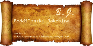 Bodánszki Jakobina névjegykártya